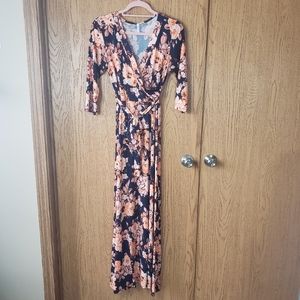 PinkBlush Floral Faux Wrap Maternity/Nursing Maxi